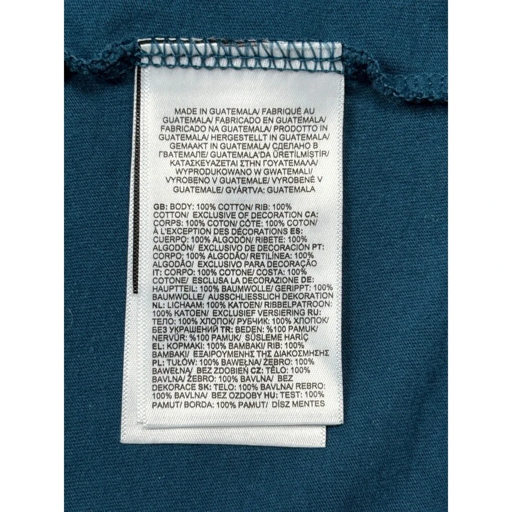 The North Face Mens‎ Teal Blue Graphic T-Shirt Circular Design Van Kayak M A8CR8